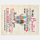 Couverture Polaire Personnalisé À Mon Bestie, Don D'Amis Pour BFF (Devant (Horizontal))