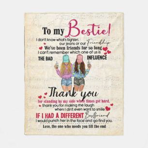 Couverture Polaire Personnalisé À Mon Bestie Pour Best Friends Cade