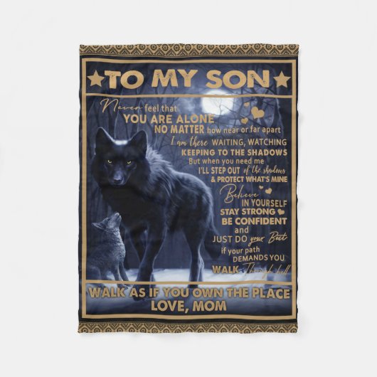 Couverture Polaire Personnalisé À Mon Fils Cadeau Anniversaire, (Devant)