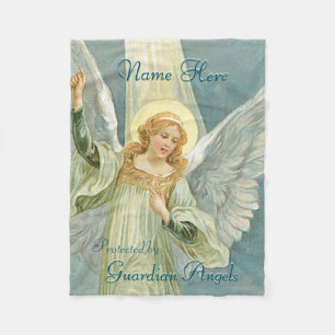 Couverture Polaire Personnalisé Ajouter le nom Guardian Angel Blanket