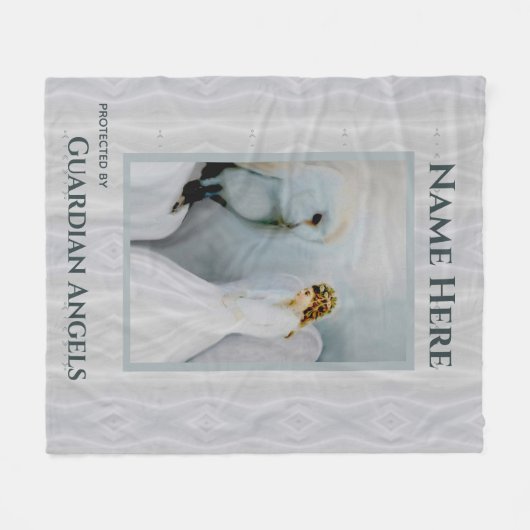 Couverture Polaire Personnalisé Ajouter le nom Guardian Angel Blanket (Devant (Horizontal))