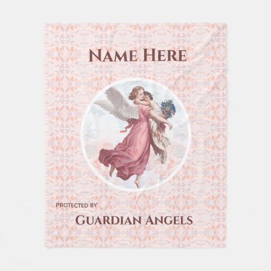 Couverture Polaire Personnalisé Ajouter le nom Guardian Angel Blanket (Devant)