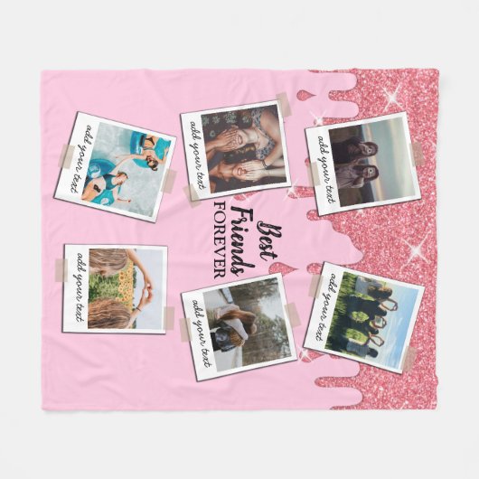 Couverture Polaire Personnalisé Best Friends 6 Photo Collage personna (Devant (Horizontal))
