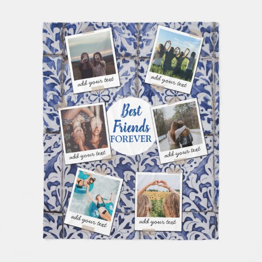Couverture Polaire Personnalisé Best Friends 6 Photo Collage personna (Devant)