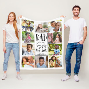 Couverture Polaire Personnalisé Best Papa 10 Photo Collage