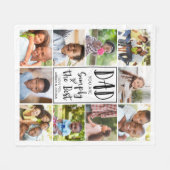 Couverture Polaire Personnalisé Best Papa 10 Photo Collage (Devant (Horizontal))