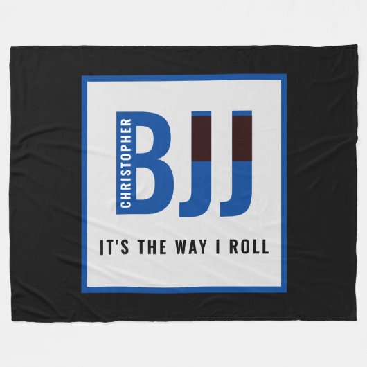 Couverture Polaire Personnalisé BJJ Jiu Jitsu Concours Ceinture Bleue (Devant (Horizontal))