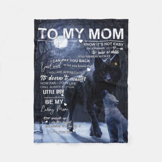 Couverture Polaire Personnalisé Chez Ma Mère Du Fils, (Devant)