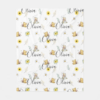 COUVERTURE POLAIRE PERSONNALISÉ CLASSIQUE OURS DE VIN BÉBÉ BLANKET CA