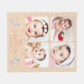 Couverture Polaire Personnalisé Cute Soft Peach Nom du bébé Photo (Devant (Horizontal))