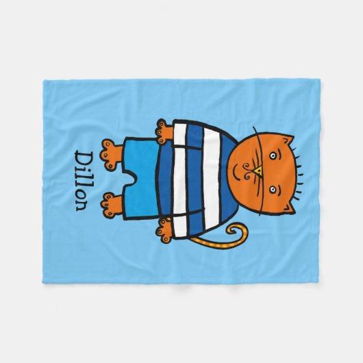 Couverture Polaire Personnalisé Dillon le chat (Devant (Horizontal))