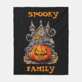 Couverture Polaire Personnalisé éffrayant famille effrayante citrouil (Devant)