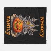 Couverture Polaire Personnalisé éffrayant famille effrayante citrouil (Devant (Horizontal))