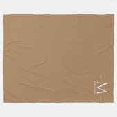 Couverture Polaire Personnalisé Élégant Lumière Brown Grand Monogramm (Devant (Horizontal))