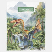Couverture Polaire Personnalisé Garçons Anniversaire Dinosaur préhist (Devant)