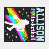 COUVERTURE POLAIRE PERSONNALISÉ J'ADORE LE BASKET FLEECE BASKET (Devant (Horizontal))