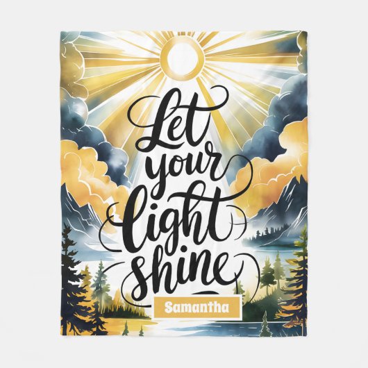 Couverture Polaire Personnalisé Laissez Votre Lumière Briller Chrétie (Devant)