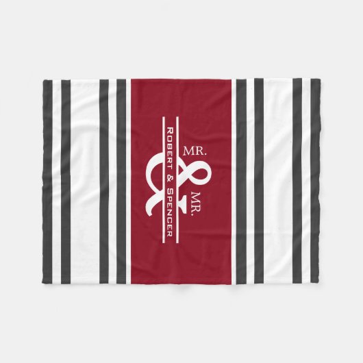 Couverture Polaire Personnalisé M. & M. Stripes (Devant (Horizontal))