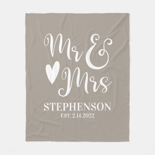 Couverture Polaire Personnalisé M. Mme Couples Mariage Fleece Blanket (Devant)