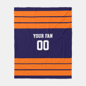 Couverture Polaire Personnalisé Marine & Orange Football (Devant)
