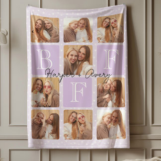 Couverture Polaire Personnalisé Meilleur Amis Forever 9 Collage photo