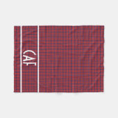 Couverture Polaire Personnalisé Monogramme Rouge et bleu Plaid (Devant (Horizontal))