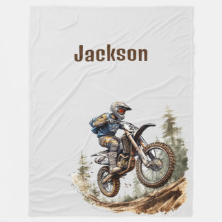 Couverture Polaire Personnalisé Nom Cosy Dirtbike Blanket Cadeau Fami