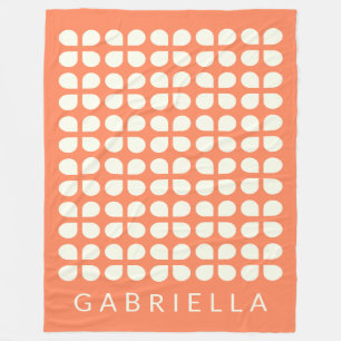 Couverture Polaire Personnalisé Orange Retro Midsiècle Moderne Bold