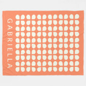 Couverture Polaire Personnalisé Orange Retro Midsiècle Moderne Bold (Devant (Horizontal))