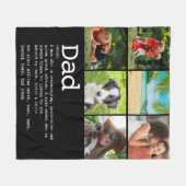 Couverture Polaire Personnalisé Papa Définition Photo Collage Noir (Devant (Horizontal))