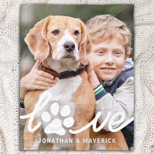 Couverture Polaire Personnalisé Paw LOVE Modern Pet Photo Amoureux de
