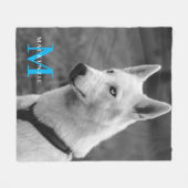 Couverture Polaire Personnalisé Personnalisé Monogramme Élégant chien (Devant (Horizontal))