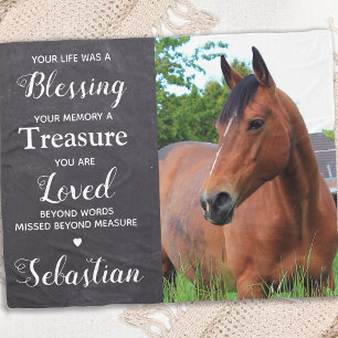 Couverture Polaire Personnalisé Pet Mémorial Keepsaké Horse Photo