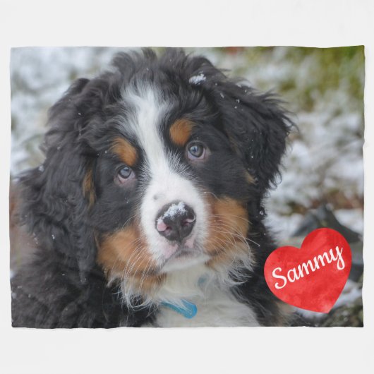 Couverture Polaire Personnalisé Pet Photo Keepsaké Dog Memorial (Devant (Horizontal))