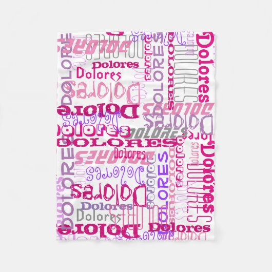 Couverture Polaire Personnalisé Pink Nom personnalisé Collage Girl's (Devant)