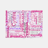 Couverture Polaire Personnalisé Pink Nom personnalisé Collage Girl's (Devant (Horizontal))