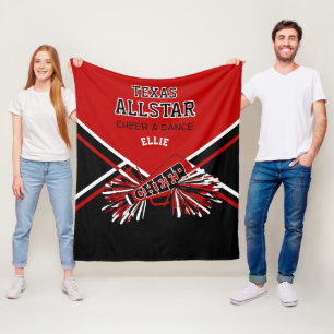 Couverture Polaire Personnalisé - 📣 Pom-pom girl - rouge, noir et bl