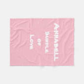 Couverture Polaire Personnalisé pour bébé "Bundle of Love" Rose doux (Devant (Horizontal))