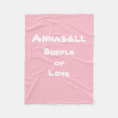 Couverture Polaire Personnalisé pour bébé "Bundle of Love" Rose doux (Devant)