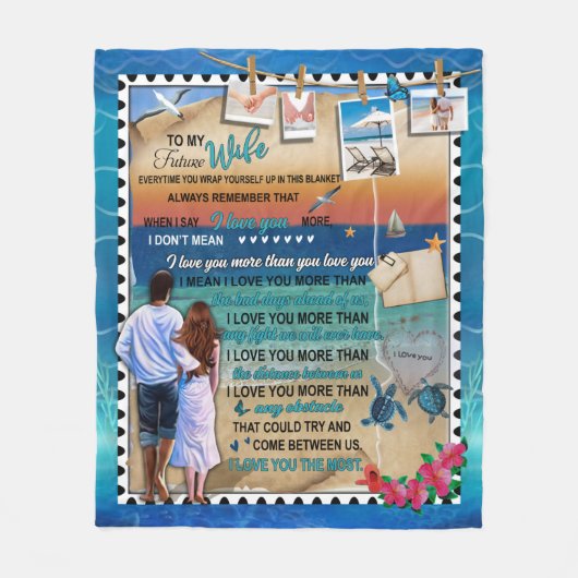 Couverture Polaire Personnalisé Pour Ma Future Femme Du Mari (Devant)