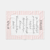Couverture Polaire Personnalisé, rose/blanc, vers du psaume (Devant (Horizontal))
