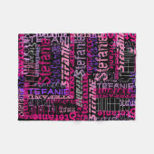 Couverture Polaire Personnalisé rose/noir Nom personnalisé Collage Gi (Devant (Horizontal))