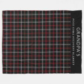 Couverture Polaire Personnalisé Rouge Noir Plaid Funny Grand-pa Alime (Devant (Horizontal))