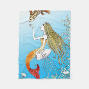 Couverture Polaire Personnalisé sous la belle sirène de mer