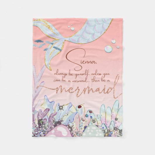 Couverture Polaire Personnalisé "Soyez une sirène" (Devant)