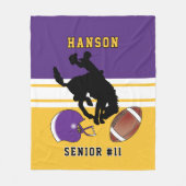 Couverture Polaire 🏈 personnalisé violet, blanc et or avec logo pola (Devant)