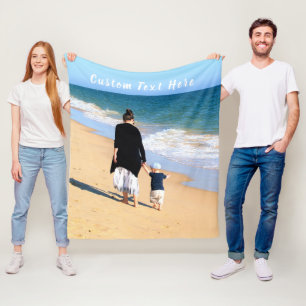 Couverture Polaire Personnalisé Votre Photo Fleece Blanket Texte Pers