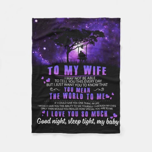 Couverture Polaire Personnalisée À Ma Femme, Lettre Du Mari (Devant)