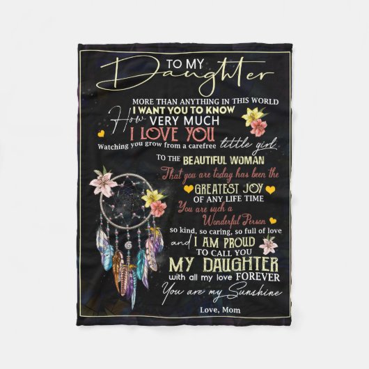 Couverture Polaire Personnalisée À Ma Fille, L'Amour De Maman Rêve (Devant)