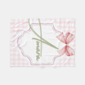 Couverture Polaire Personnalisée Amara Baby Girl Nursery Bow&En vichy (Devant (Horizontal))